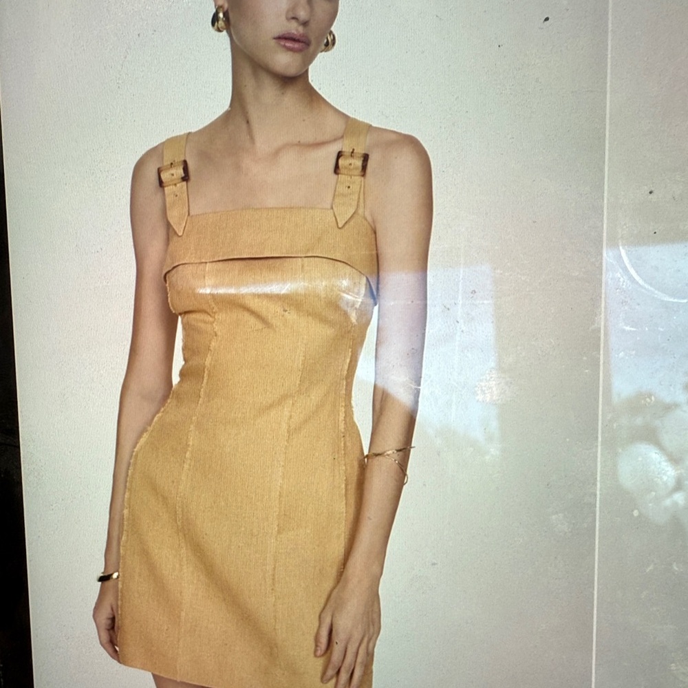 Mango Tan Mini Dress